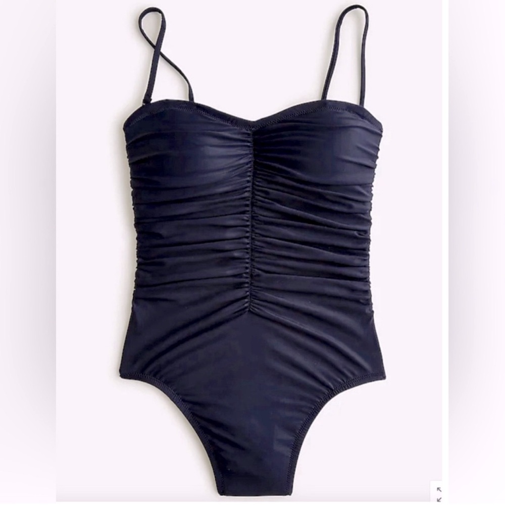 NEW WITH TAG J.CREW NAVY BLUE RUCHED SWEETHEART ONE PIECE SWIMSUIT BF176 SIZE 22